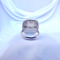 Image of Red enamel with glass threads ring set in sterling silver