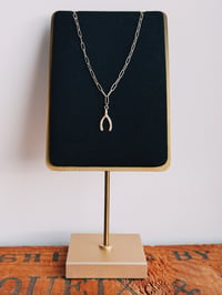 14k solid gold wishbone necklace