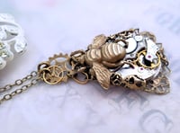 Image 3 of Steampunk Queen Bee Necklace with Handmade Filigree Setting - Bee Jewelry