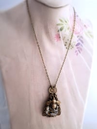 Image 5 of Steampunk Queen Bee Necklace with Handmade Filigree Setting - Bee Jewelry