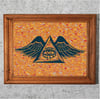 Winged Eye Screen Print - Navy Ink