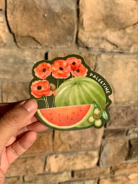 Image 1 of Palestine Watermelon & Poppies Sticker