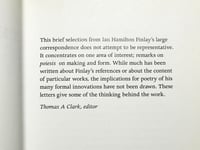 Image 3 of Ian Hamilton Finlay - A Model of Order - selected letters - on poetry and making