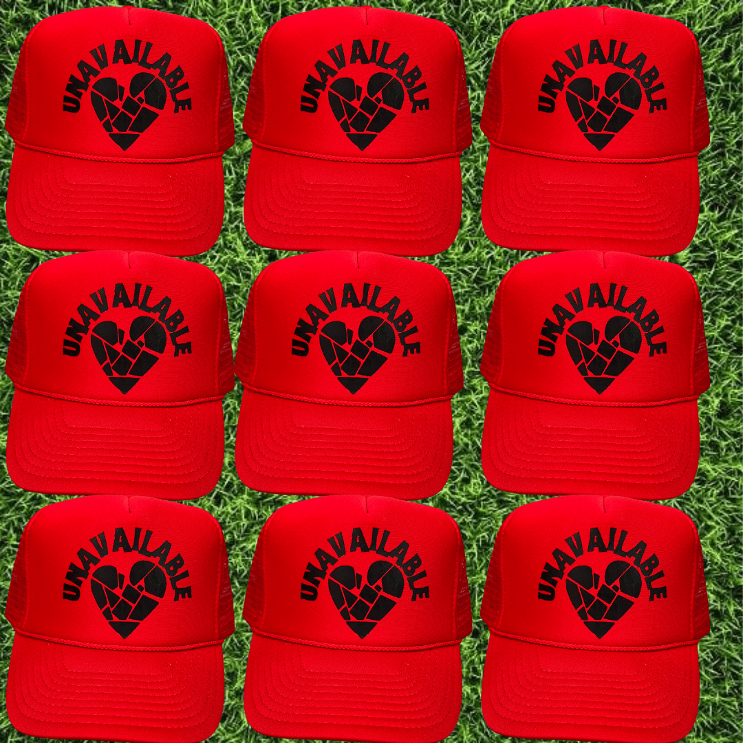 Image of Red Various Unavailable Truckers Hats 