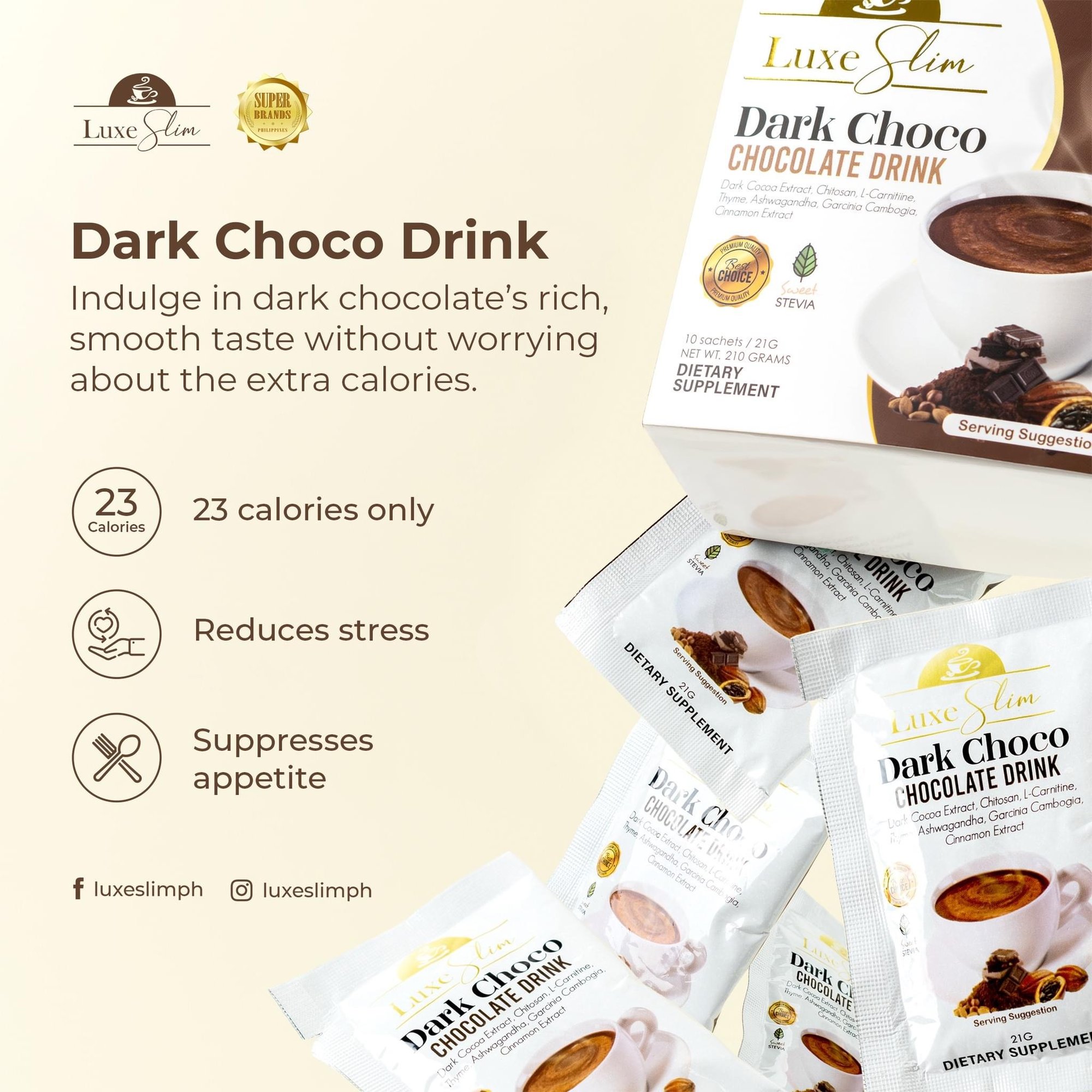 LUXE SLIM Dark Choco Chocolate Drink | AllThingsByKriz