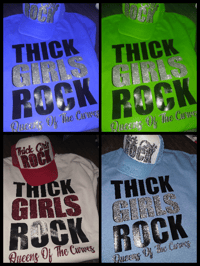 Image 2 of THICK GIRLS ROCK - QUEENS OF THE CURVES CUSTOM TSHIRT/HAT SET