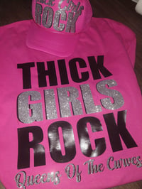 Image 4 of THICK GIRLS ROCK - QUEENS OF THE CURVES CUSTOM TSHIRT/HAT SET