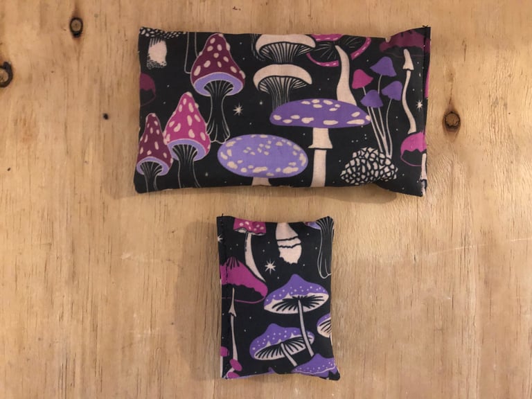 Magical Mushroom Print Yoga Eye Pillow Set
