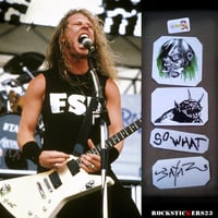 Image 1 of James Hetfield guitar stickers “SO WHAT” Gibson Explorer decal + autograph FREE GIFT!