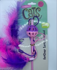 Image 2 of Feather teaser wand cat toy 