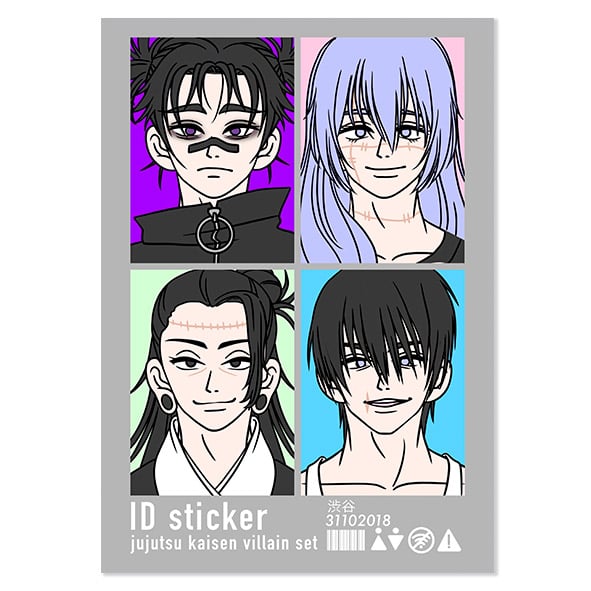 Image of ID sticker set "jujutsu kaisen" villains