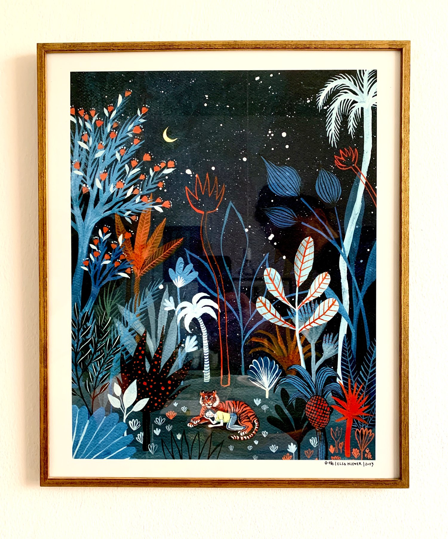 Image of Framed FineArt Print "Night With Tiger"