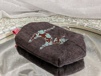 Image 1 of Floral Cat Coin Purse - silver clasp fastening