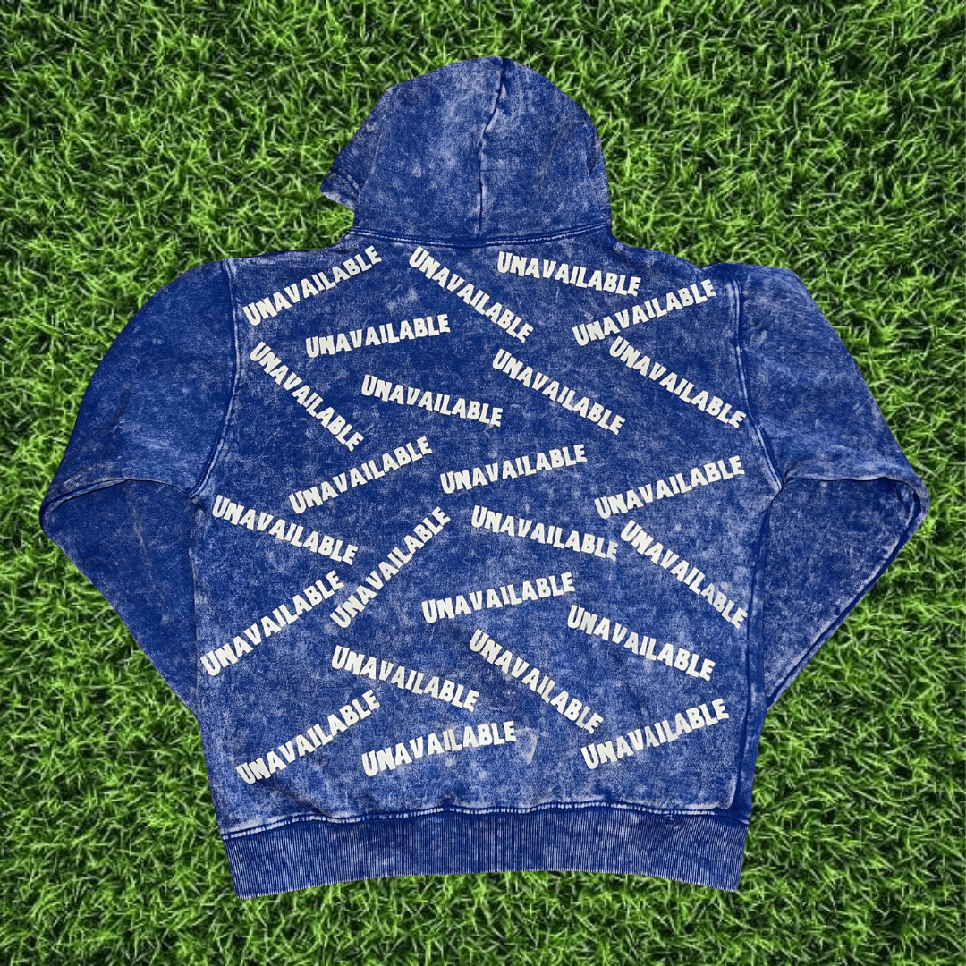 Image of Blue Acid Wash Hoodie (GLOW)