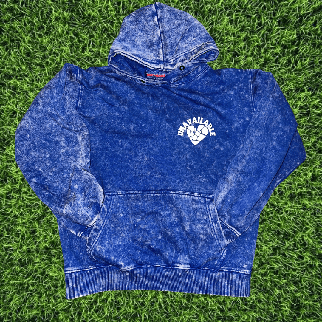 Image of Blue Acid Wash Hoodie (GLOW)