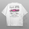 Cars and Clo - Regular Fit White - Lamborghini Aventador SVJ Blueprint T-Shirt