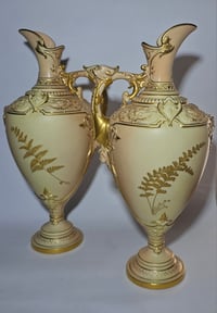 Image 2 of Royal Worcester Pair Ornate Ewers
