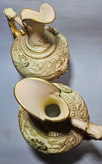 Image 4 of Royal Worcester Pair Ornate Ewers