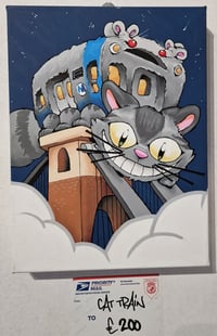 Cat Train Cheo Original Canvas 