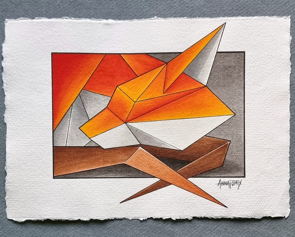 Image of "Boxed in" original watercolour 