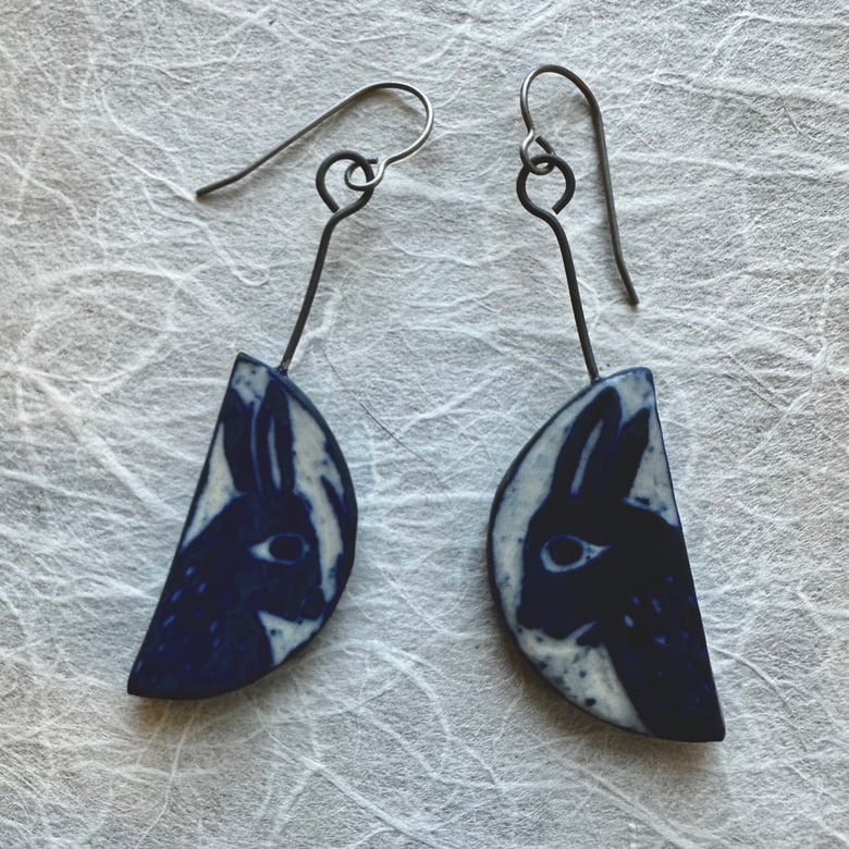 Image of Cobalt Rabbit Earrings