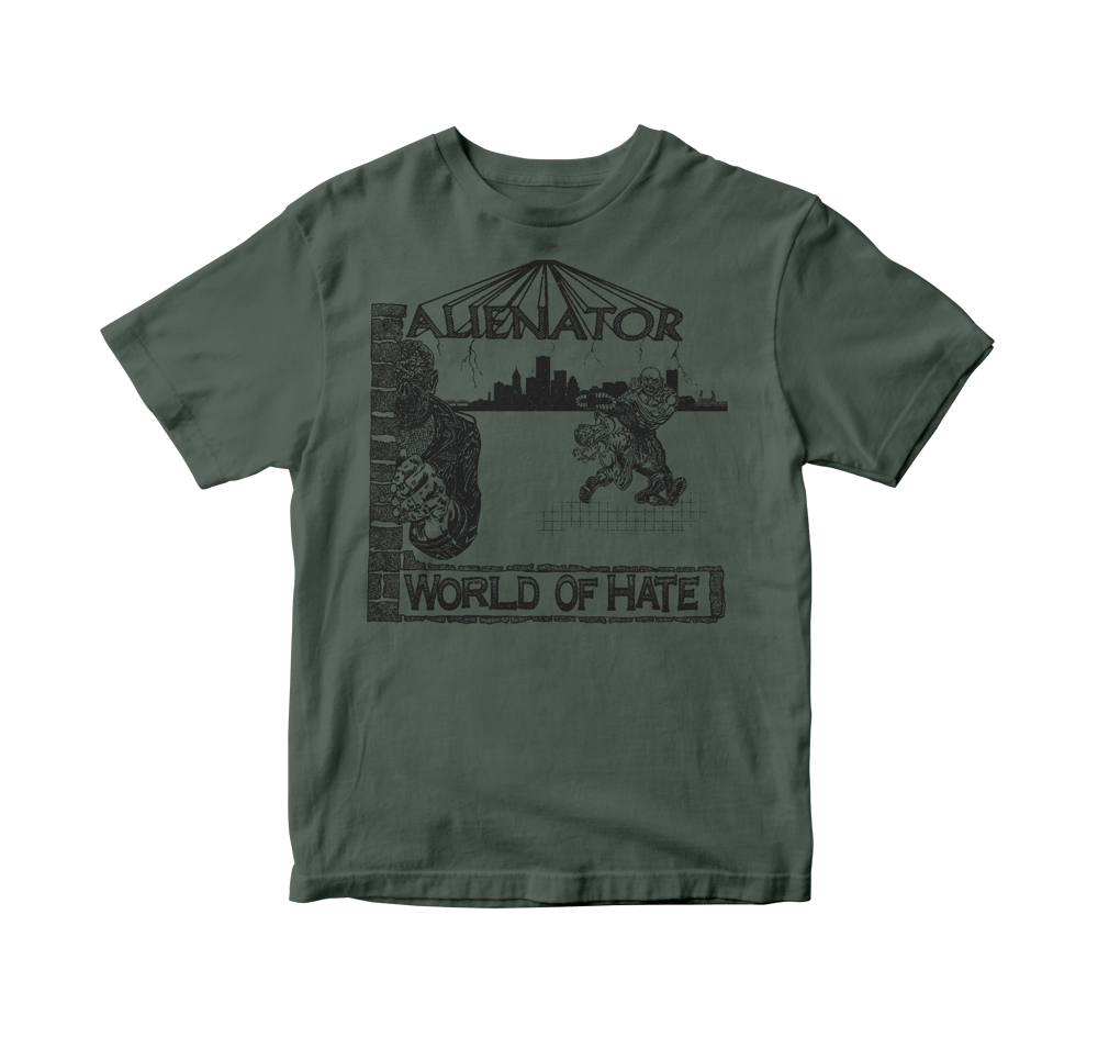 Alienator "World of Hate" Army Green Shirt