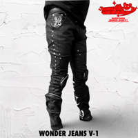 Image 3 of Wonder Jeans V-1 ( Black Waxed Denim)