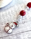 Mini Fob/Natural Stone Red Turquoise/Snowman