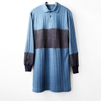 Image 1 of blues collar thermal waffle knit adult L longsleeved courtneycourtney dress layering tunic dress