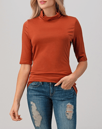 Image 1 of Daphne Mock Neck Top