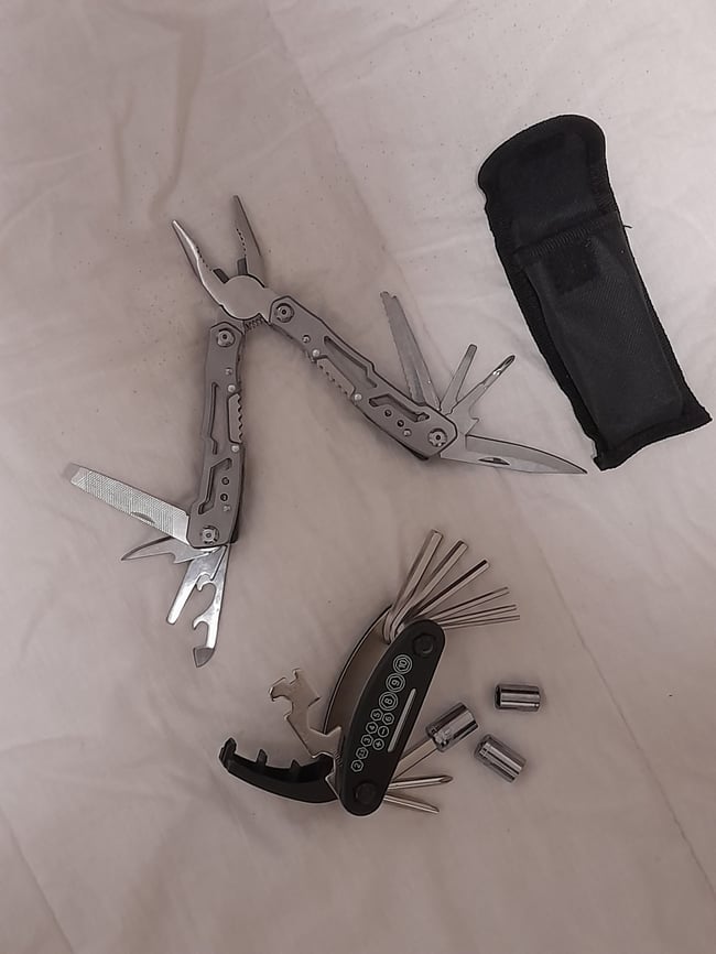 Tool Set S6(2 ITEMS): Multitool + Cyclist Tool Allen Key Spanner Screwdriver