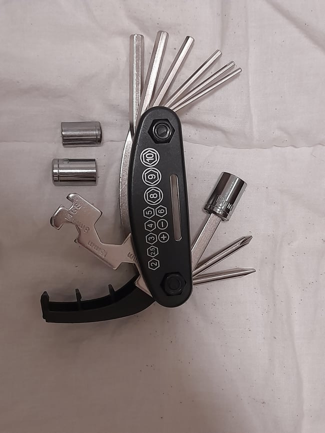Tool Set S6(2 ITEMS): Multitool + Cyclist Tool Allen Key Spanner Screwdriver