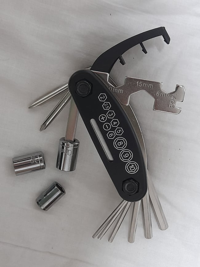 Tool Set S6(2 ITEMS): Multitool + Cyclist Tool Allen Key Spanner Screwdriver