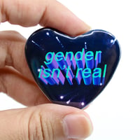 Image 1 of Gender Isn't Real Mini Heart Button