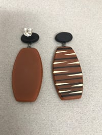 Image 2 of NEW brown modernist earrings