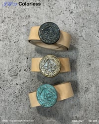 Image 4 of Essentiae Metallum Bronze logo belt - Bronze/cream 