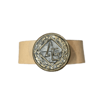 Image 1 of Essentiae Metallum Bronze logo belt - Gold/cream 