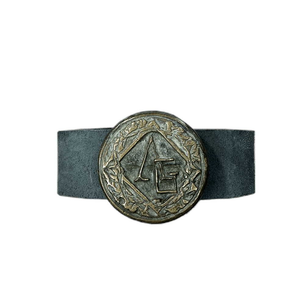 Image of Essentiae Metallum Bronze logo belt - Bronze/reversed black