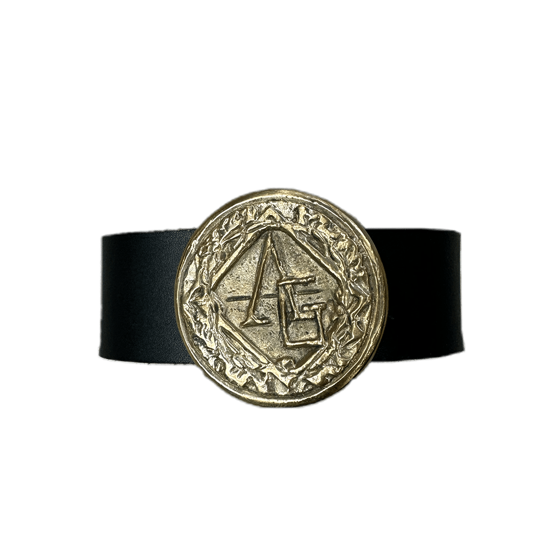 Image of Essentiae Metallum Bronze logo belt - Gold/black