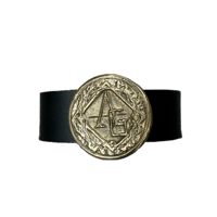 Image 1 of Essentiae Metallum Bronze logo belt - Gold/black