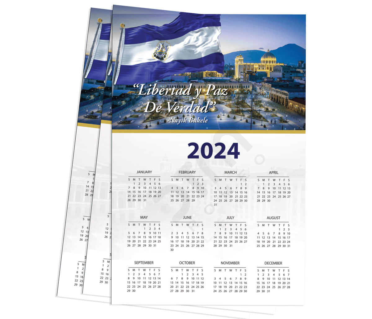 8"X12" Libertad y Paz Calendar 2024 De Tocho Morocho