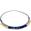 LAST ONE - Gold Coin Hetepheres Lapis Lazuli Fringe Necklace