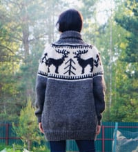 Image 3 of Reindeer farm wool sweater - Gray - Ready to ship