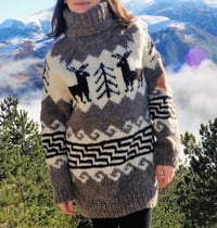 Image 1 of Reindeer farm wool sweater - Medium Gray - Ready to ship