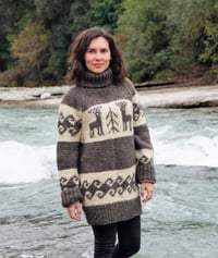 Image 2 of Reindeer farm wool sweater - Natural gray - Ready to ship