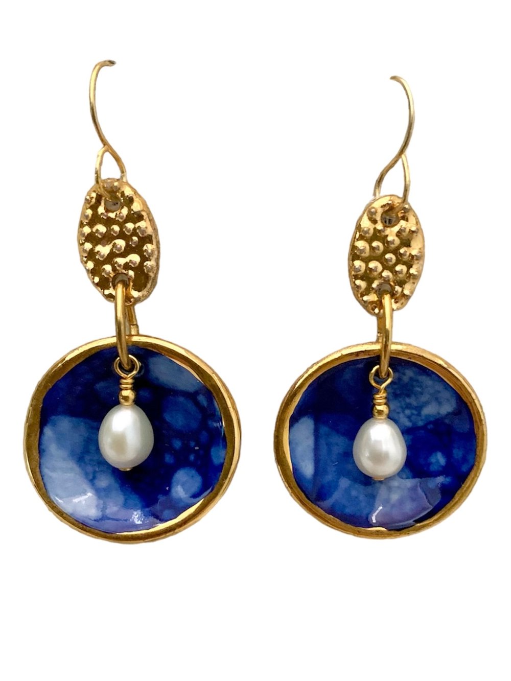 Image of Deep blue sea earrings (2.8x6cm)