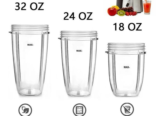 Magic Bullet Cups, With Blade And Replacement 5 Cups And Parts