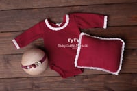 Image 1 of Newborn body long sleeves wine with lace