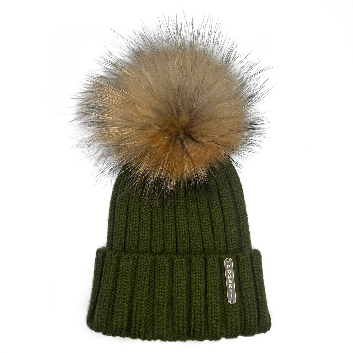 Khaki green on sale bobble hat