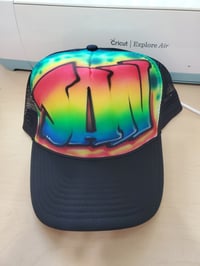 Image of Personalized Trucker Hat - Capital block letters ombre 